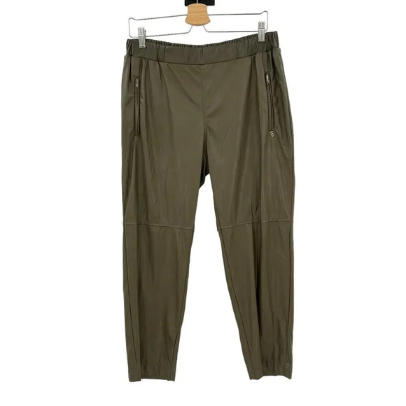 Ottod'Ame Military Green Faux Leather Jogger Pants Size‎ 46  / US 10 - Picture 1 of 15